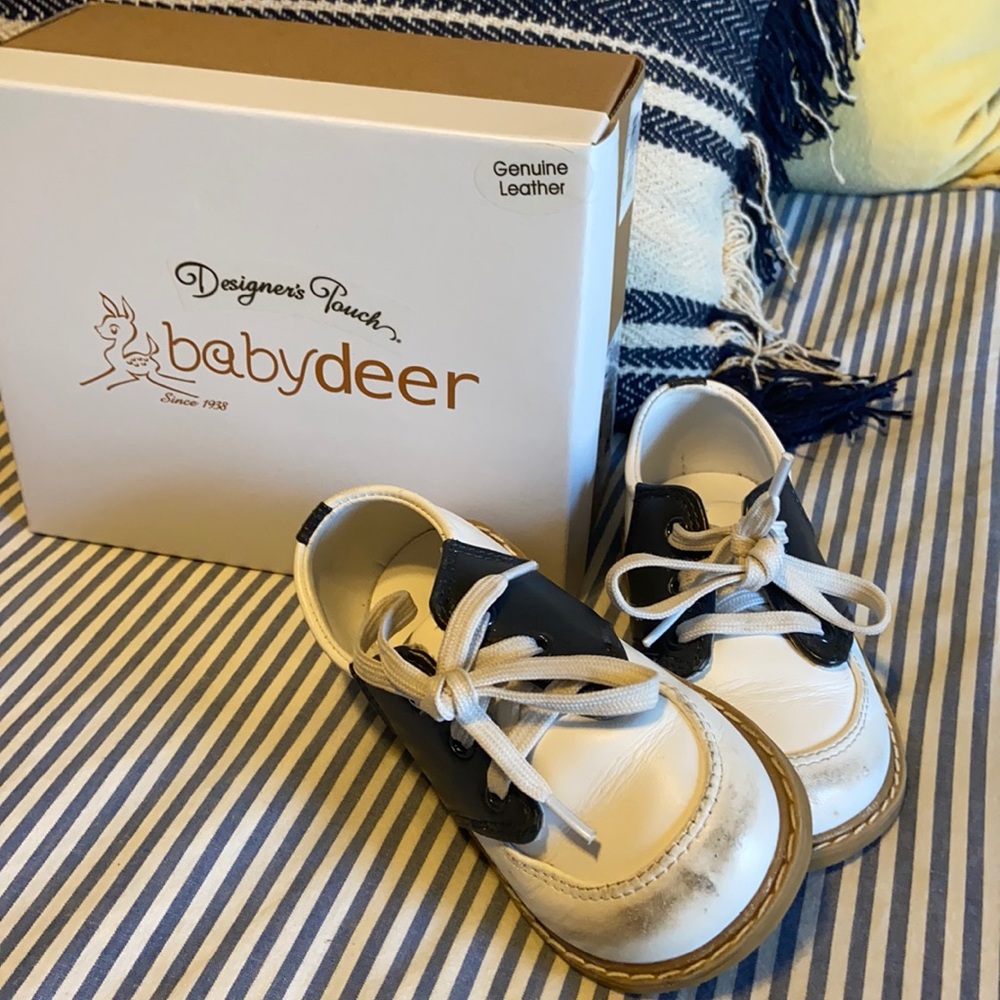 White & Navy saddle shoes